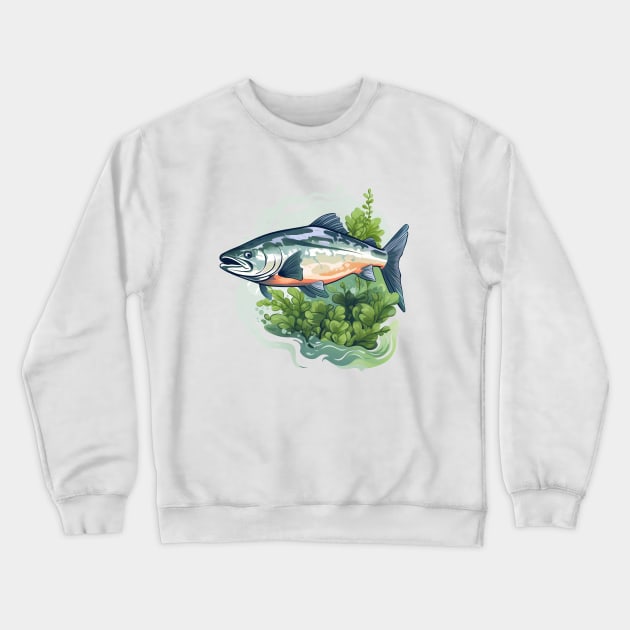 Pacific Northwest Salmon Crewneck Sweatshirt by zooleisurelife